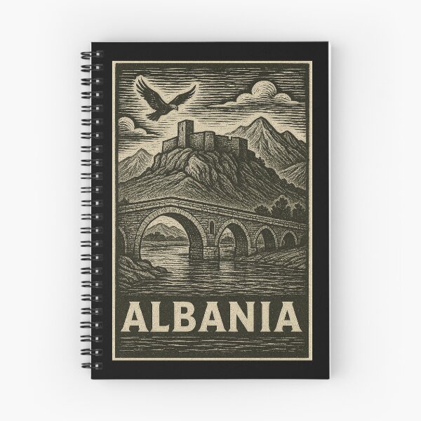 Item preview, Albania Linocut Style  designed and sold by Thistle-TShop.