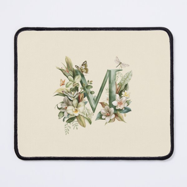 Item preview, Elegant Botanical Letter M Monogram – Floral Orchid & Butterfly Illustration | Nature-Inspired Aesthetic Decor designed and sold by AmenAlways.