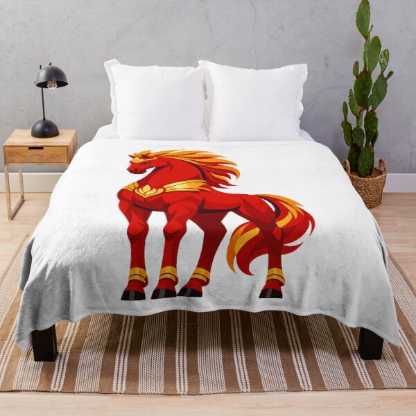 Item preview, Regal Fire Horse Zodiac Warrior – Red and Gold Flame Stallion Art designed and sold by Vendeloc.