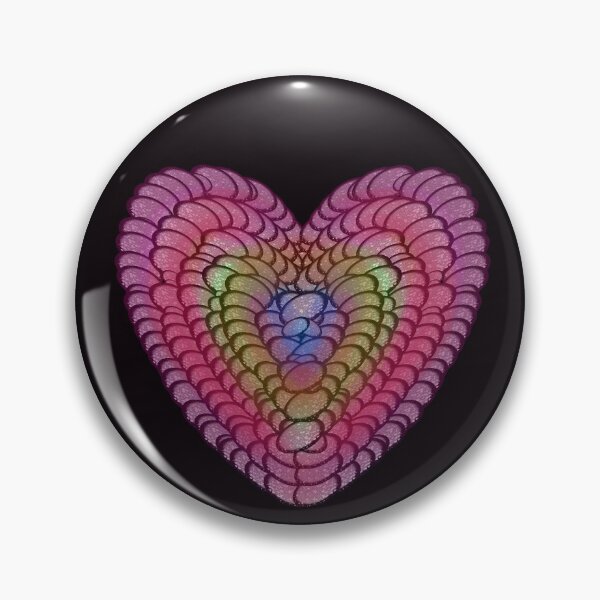 Item preview, Hypnotic Rainbow Scalloped Heart | Abstract Love Art designed and sold by HopeAndHustle.