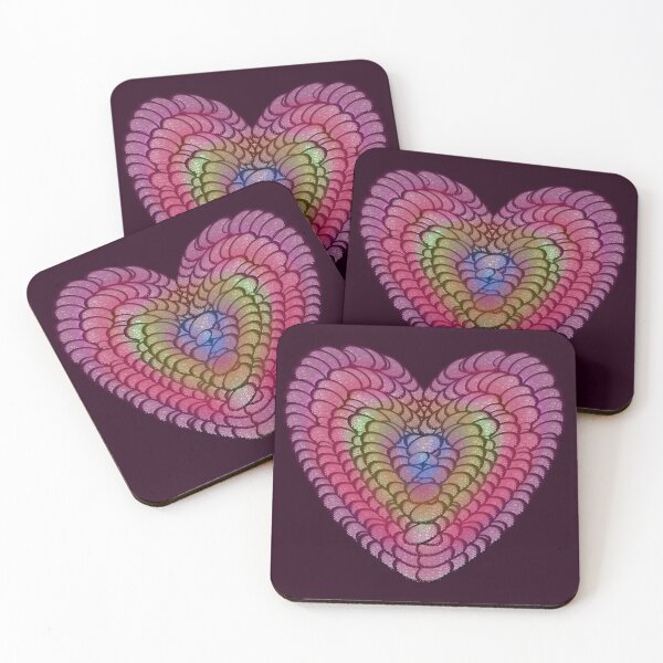 Item preview, Hypnotic Rainbow Scalloped Heart | Abstract Love Art designed and sold by HopeAndHustle.