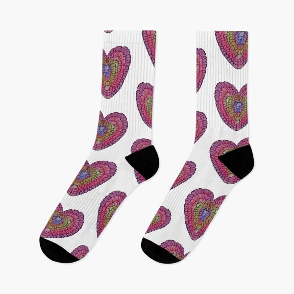 Item preview, Hypnotic Rainbow Scalloped Heart | Abstract Love Art designed and sold by HopeAndHustle.