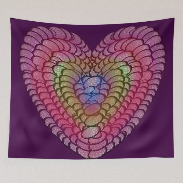 Item preview, Hypnotic Rainbow Scalloped Heart | Abstract Love Art designed and sold by HopeAndHustle.
