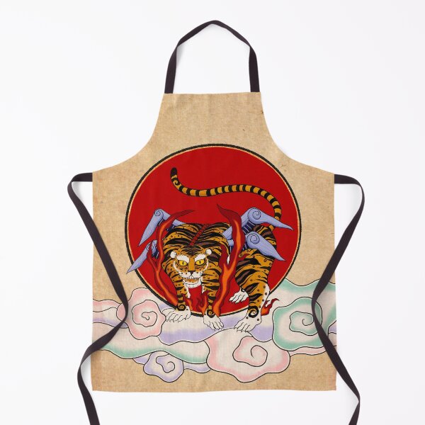 Artikelvorschau, Himmlisches Gebrüll: Der goldene fliegende Tiger und die strahlende Sonne entworfen und verkauft von QamarART Paintings.