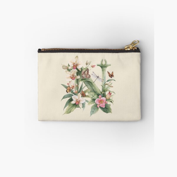 Item preview, Elegant Botanical Letter N Monogram – Floral Orchid & Butterfly Illustration | Nature-Inspired Aesthetic Decor designed and sold by AmenAlways.
