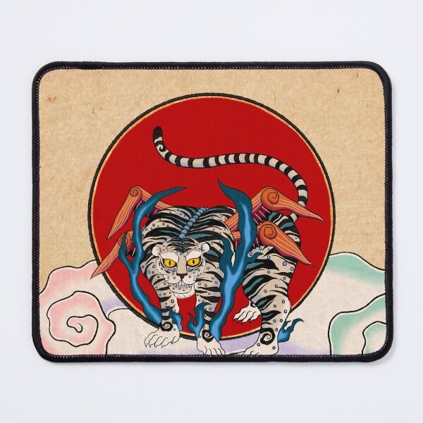 Item preview, Divine Ascent: The White Flying Tiger and the Radiant Sun designed and sold by QamarART Paintings.