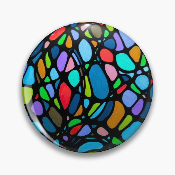 Item preview, Impresión artística abstracta de vitrales de neón: decoración de pared con mosaico moderno y colorido designed and sold by McKay Edition.