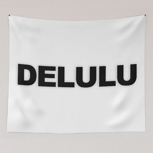 Item preview, DELULU — Black Minimal Bold Type Statement designed and sold by WORDPAUSE.