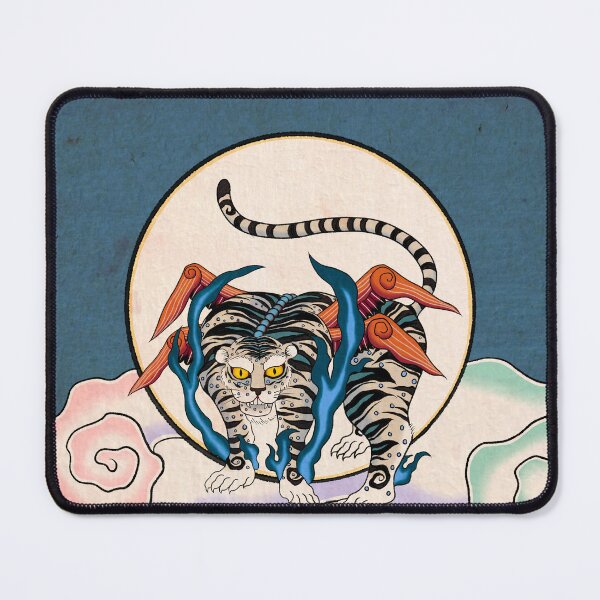 Item preview, Celestial Nocturne: The White Flying Tiger and the Silver Moon  designed and sold by QamarART Paintings.