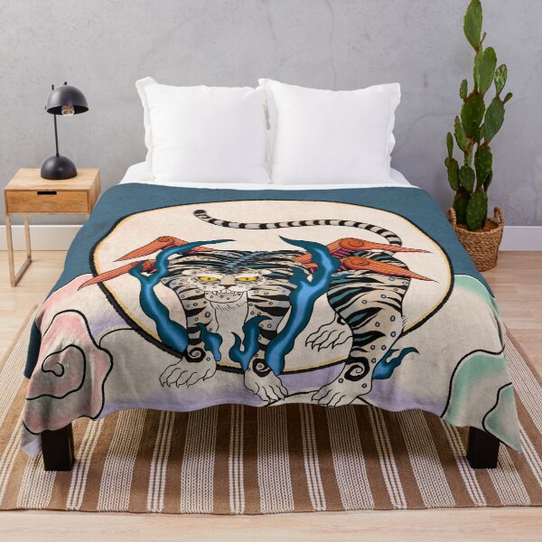Item preview, Celestial Nocturne: The White Flying Tiger and the Silver Moon  designed and sold by QamarART Paintings.