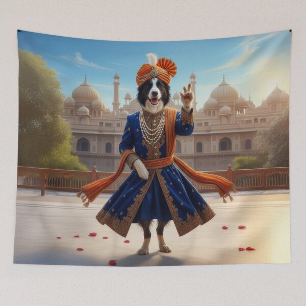 Item preview, Border Collie Maharaja - Royal Bollywood Silk Art designed and sold by Tommy-Ellie.
