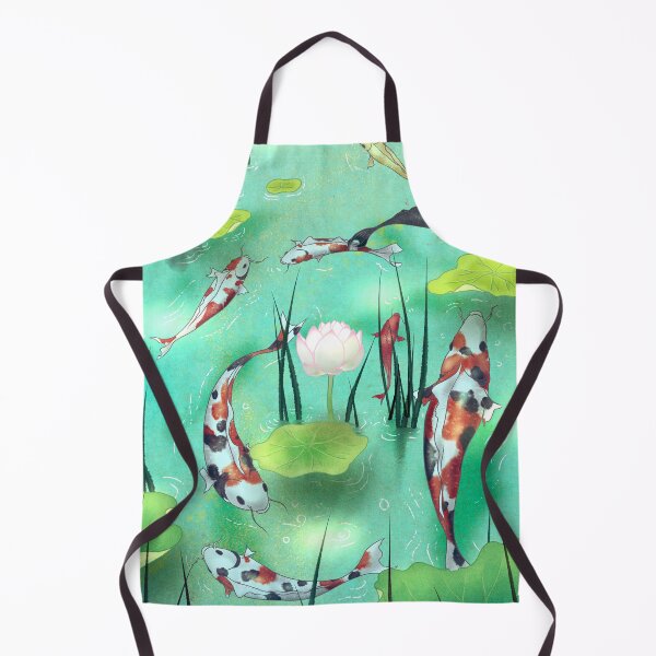 Item preview, Azure Abundance: Nine Koi Fish in Mint Turquoise Waters designed and sold by QamarART Paintings.