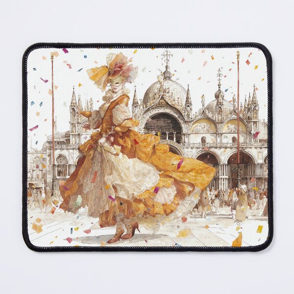 Item preview, Venetian Carnival Mask - Historical Costume Watercolor Art designed and sold by Banal25.