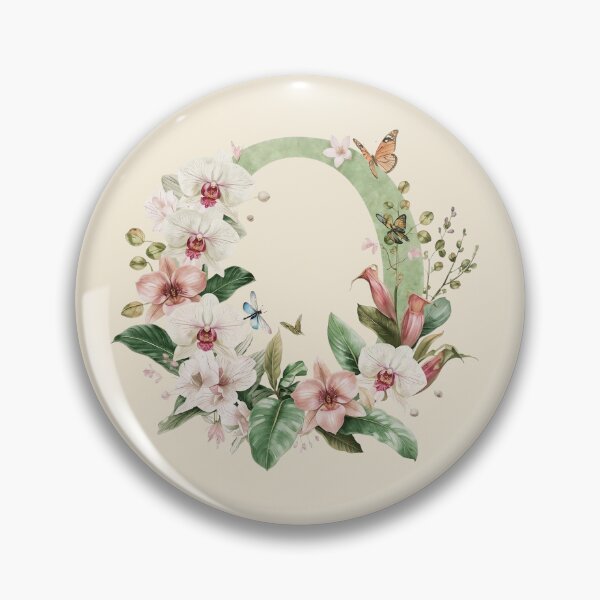 Item preview, Elegant Botanical Letter O Monogram – Floral Orchid & Butterfly Illustration | Nature-Inspired Aesthetic Decor designed and sold by AmenAlways.
