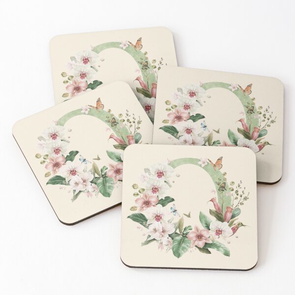 Item preview, Elegant Botanical Letter O Monogram – Floral Orchid & Butterfly Illustration | Nature-Inspired Aesthetic Decor designed and sold by AmenAlways.