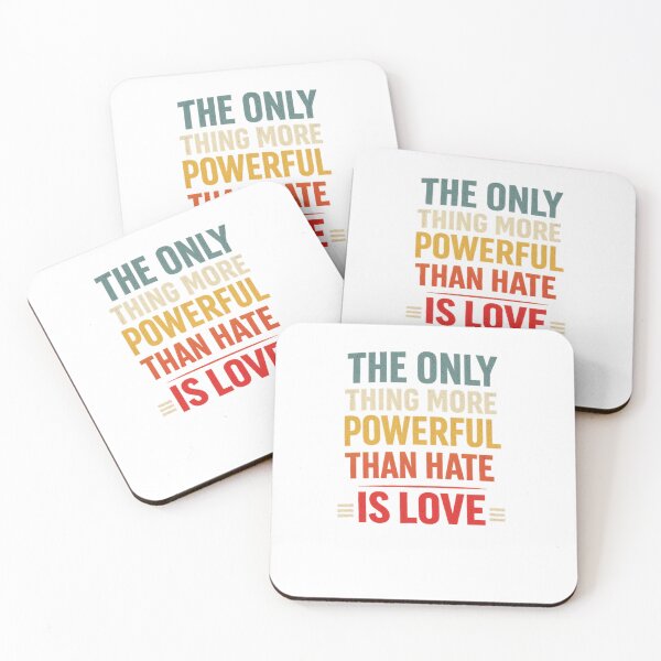 Item preview, Only Thing More Powerful Than Hate Is Love Inspirational Typography Art designed and sold by AlienTechs.