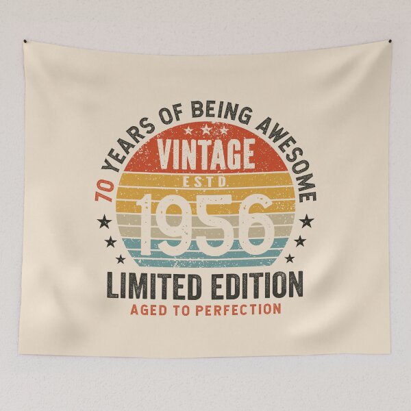 Item preview, 70th Birthday Vintage 1956 Sunset Awesome 70 Years designed and sold by eclecTEEq.