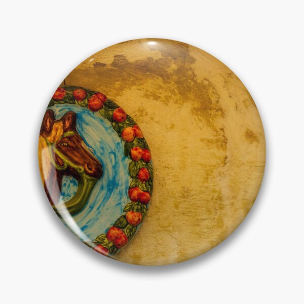 Item preview, Decorative Ceramic Plate With Painted Horse Design Hanging on Rustic Wall designed and sold by Nmallia.