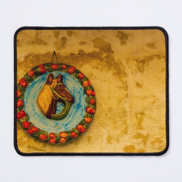 Item preview, Decorative Ceramic Plate With Painted Horse Design Hanging on Rustic Wall designed and sold by Nmallia.