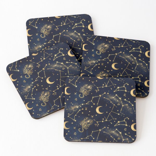 Artikelvorschau, Celestial Gold - Sternzeichen & Kosmos Muster entworfen und verkauft von Neon Nature Studio.