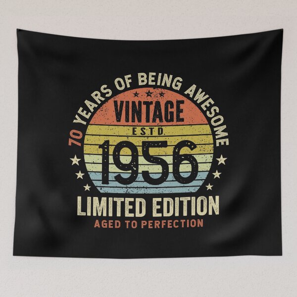 Item preview, 70th Birthday Vintage 1956 Retro Sunset Awesome 70 Years designed and sold by eclecTEEq.