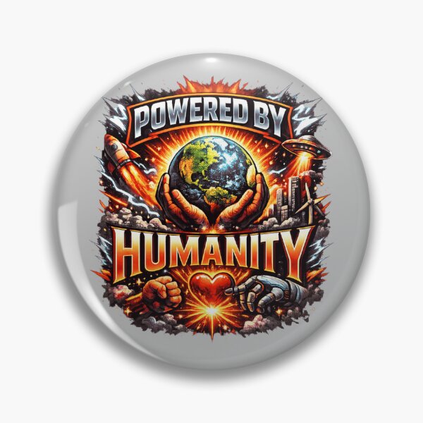 Item preview, Powered by Humanity Shirt – Earth & Technology Graphic Tee – Sci-Fi Future Art – Human vs AI Design – Motivational Statement T-Shirt designed and sold by CraftDigitPrint.