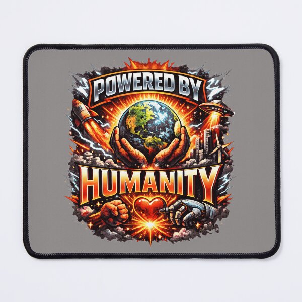 Item preview, Powered by Humanity Shirt – Earth & Technology Graphic Tee – Sci-Fi Future Art – Human vs AI Design – Motivational Statement T-Shirt designed and sold by CraftDigitPrint.
