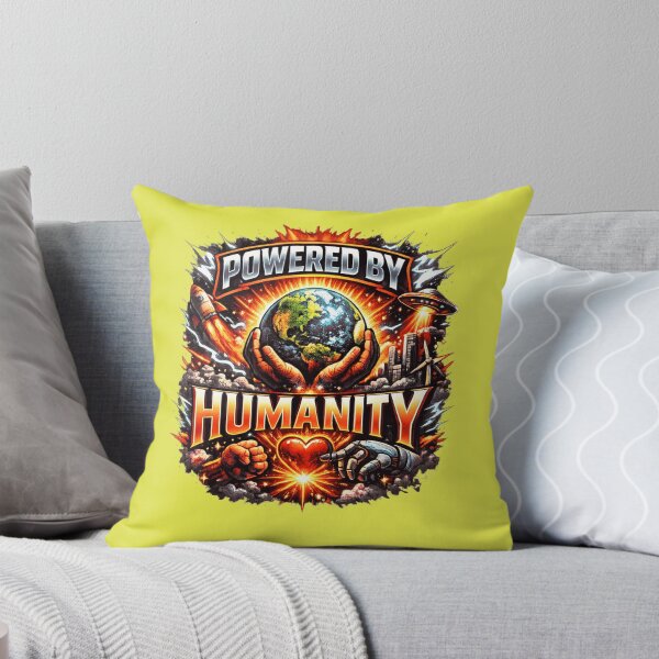 Item preview, Powered by Humanity Shirt – Earth & Technology Graphic Tee – Sci-Fi Future Art – Human vs AI Design – Motivational Statement T-Shirt designed and sold by CraftDigitPrint.