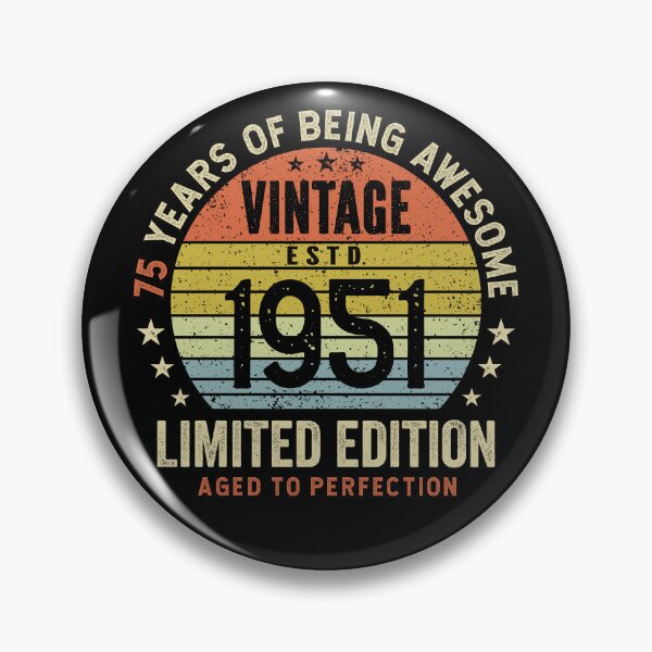 Item preview, 75th Birthday Vintage 1951 Retro Sunset Awesome 75 Years designed and sold by eclecTEEq.