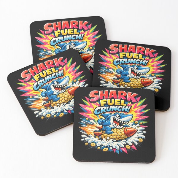 Item preview, Shark Fuel Crunch – 90s Cartoon Cereal Parody Shark Mascot Retro Graphic Tee designed and sold by JonelCrafts.