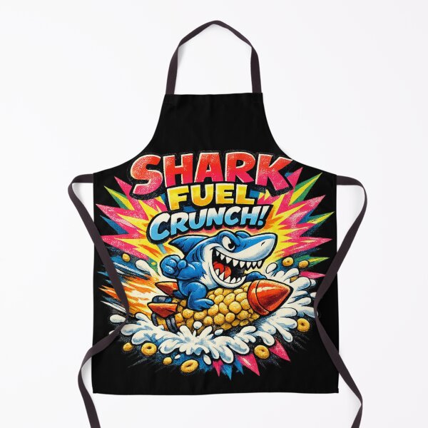 Item preview, Shark Fuel Crunch – 90s Cartoon Cereal Parody Shark Mascot Retro Graphic Tee designed and sold by JonelCrafts.