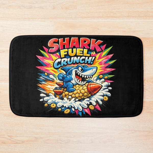 Item preview, Shark Fuel Crunch – 90s Cartoon Cereal Parody Shark Mascot Retro Graphic Tee designed and sold by JonelCrafts.