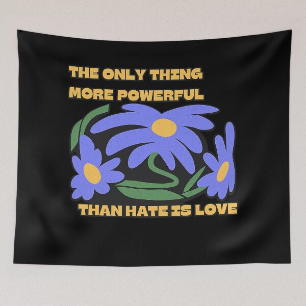 Item preview, Love Over Hate Retro Floral Quote designed and sold by THE JIZU SHOP.