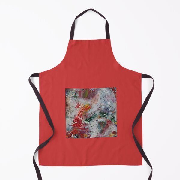 Item preview, Textured abstract of red, green and white with collage designed and sold by Royalharvest.