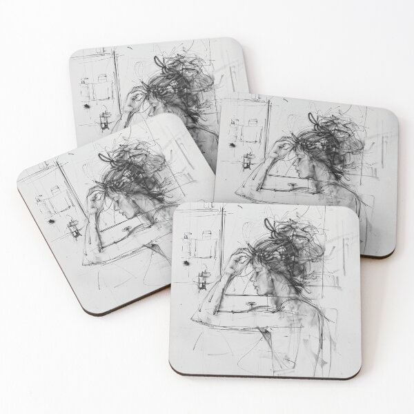 Item preview, Abstract Artistic Woman Makeup Sketch designed and sold by SleekLineSketches.