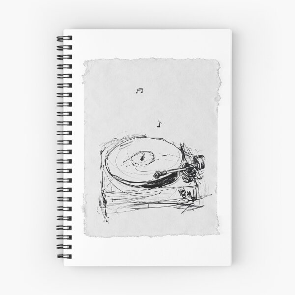 Item preview, Elegant Minimal Turntable Sketch with Notes designed and sold by SleekLineSketches.