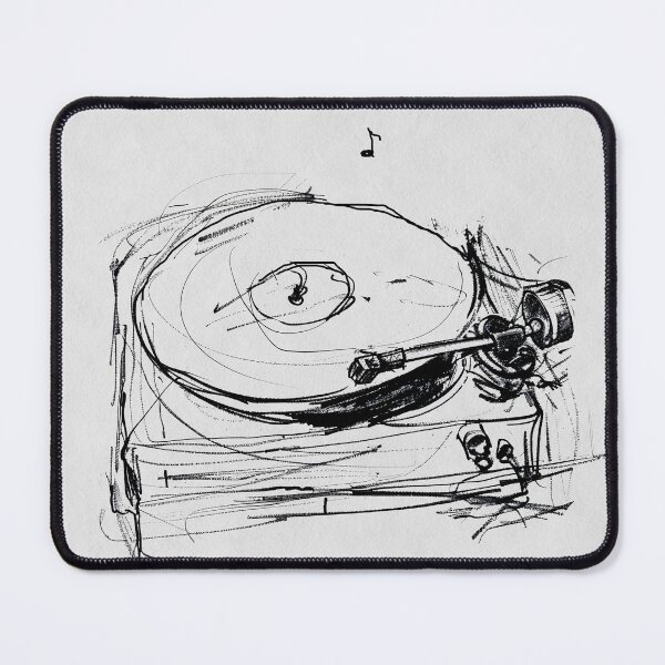 Item preview, Elegant Minimal Turntable Sketch with Notes designed and sold by SleekLineSketches.