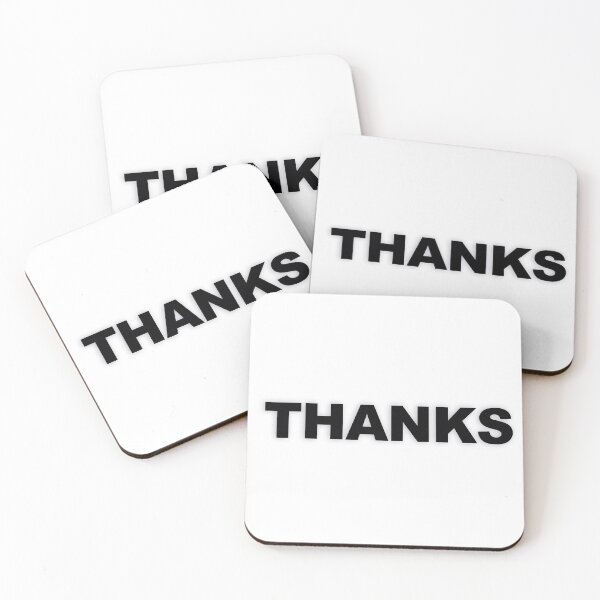 Item preview, THANKS — Black Minimal Bold Type Statement designed and sold by WORDPAUSE.
