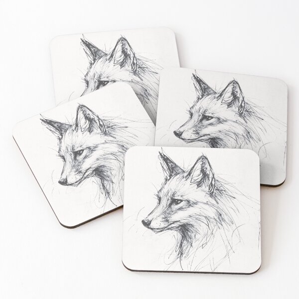 Item preview, Elegant Fox Portrait Illustration designed and sold by SleekLineSketches.