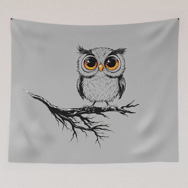 Item preview, Owl black and white minimalist art  designed and sold by Natart1004.