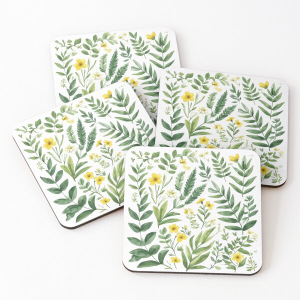 Item preview, Meadow Blooms: Yellow Wildflowers and Green Foliage designed and sold by sanorastyle.