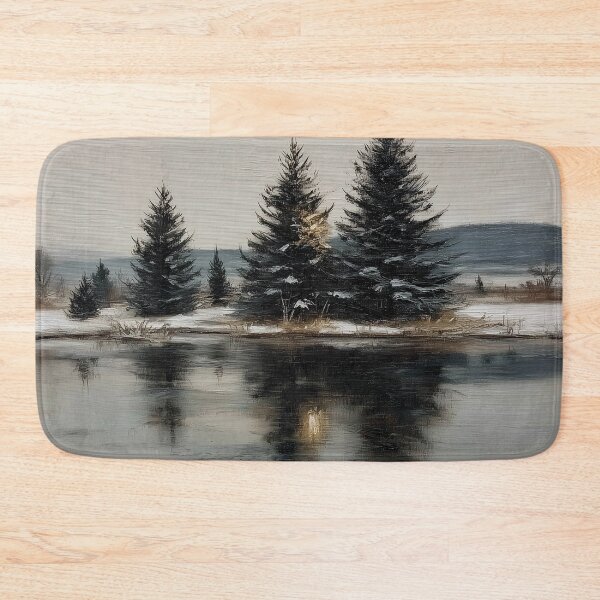 Item preview, Snowy Pine Trees by the Lake designed and sold by lautir.