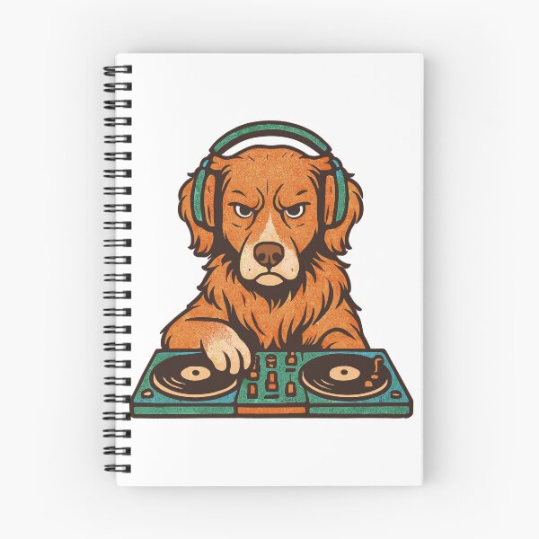 Item preview, DJ Toller Retriever in retro vinyl style designed and sold by Pineapple-Tree.