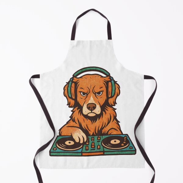 Item preview, DJ Toller Retriever in retro vinyl style designed and sold by Pineapple-Tree.