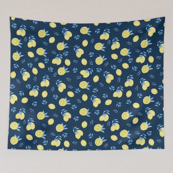 Item preview, Lemon Fresh Navy Pattern designed and sold by kseniiamys.