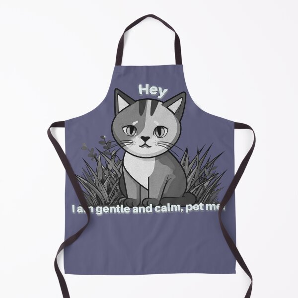 Item preview, Kind and Calm Cat, “Hey _ I am gentle and calm, pet me!” B&W designed and sold by Alan-David.