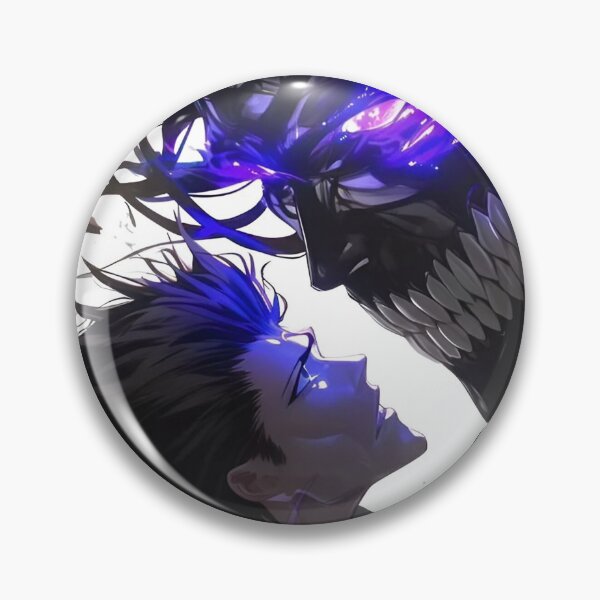 Item preview, Aizen -Shadow Demon Awakening – Dark Anime Power Clash with Neon Purple Energy designed and sold by Dyan4.