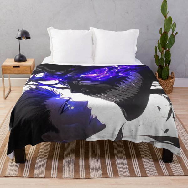 Item preview, Aizen -Shadow Demon Awakening – Dark Anime Power Clash with Neon Purple Energy designed and sold by Dyan4.