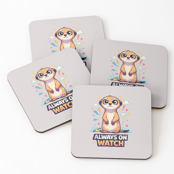 Item preview, Always On Watch – Cute Meerkat Cartoon Vigil Design designed and sold by Mosogoloso.