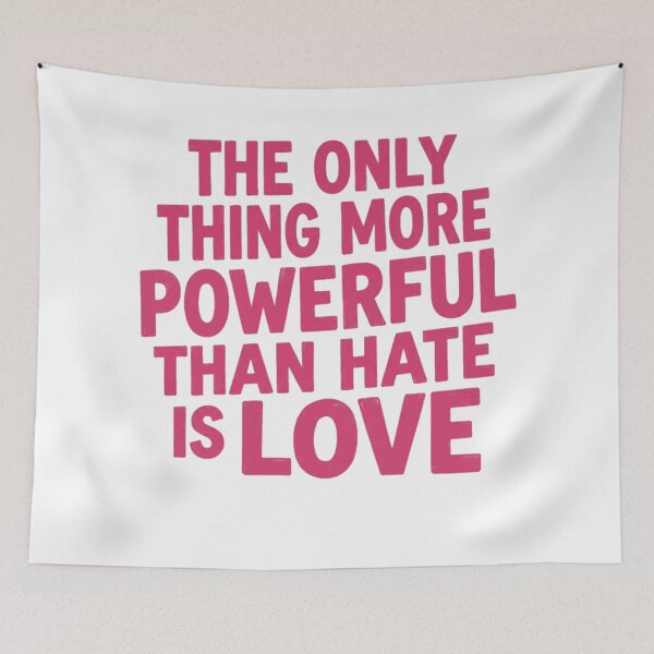 Item preview,  the Only Thing More Powerful Than Hate is love, resist and persist,anti fascism designed and sold by Meryem Mamouni.